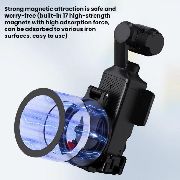 For DJI Osmo Pocket 3 BRDRC Magnetic Expandable Phone Holder Cold Shoe Mount - Black