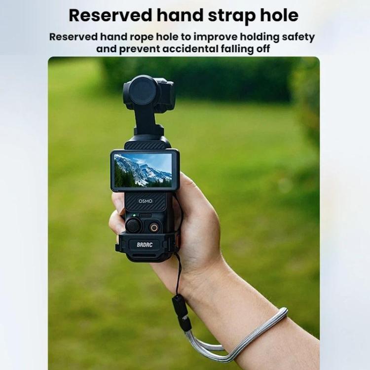 For DJI Osmo Pocket 3 BRDRC Magnetic Expandable Phone Holder Cold Shoe Mount - Black