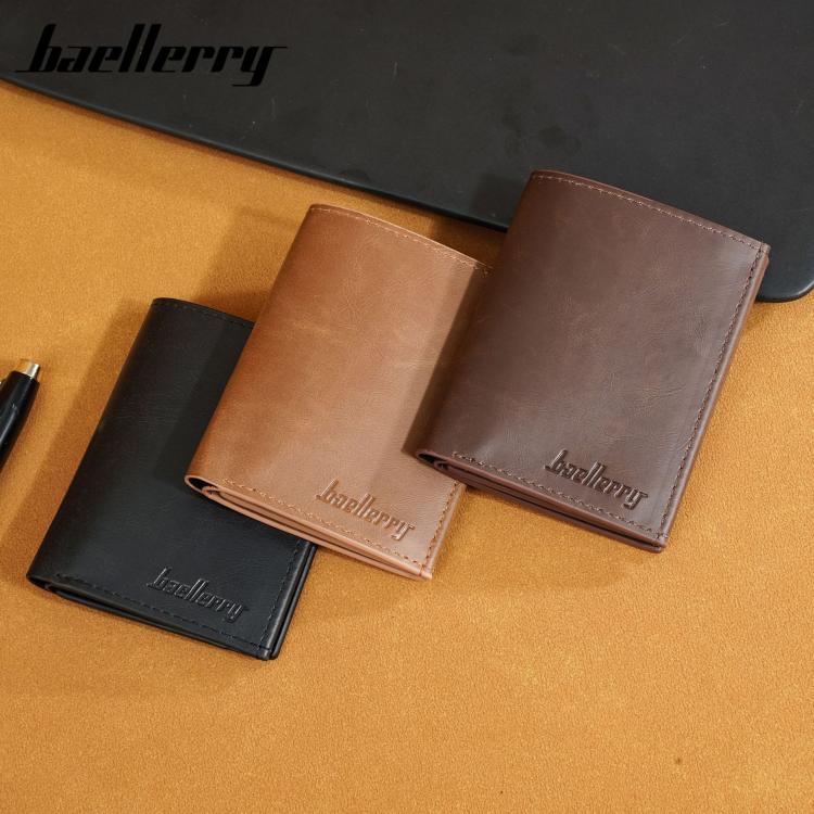 Baellerry K1979 Men Slim Vintage PU Leather Wallet Compact Travel Card Holder