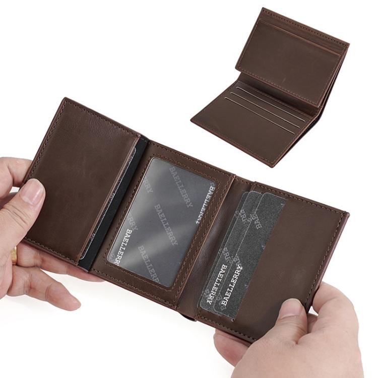 Baellerry K1979 Men Slim Vintage PU Leather Wallet Compact Travel Card Holder