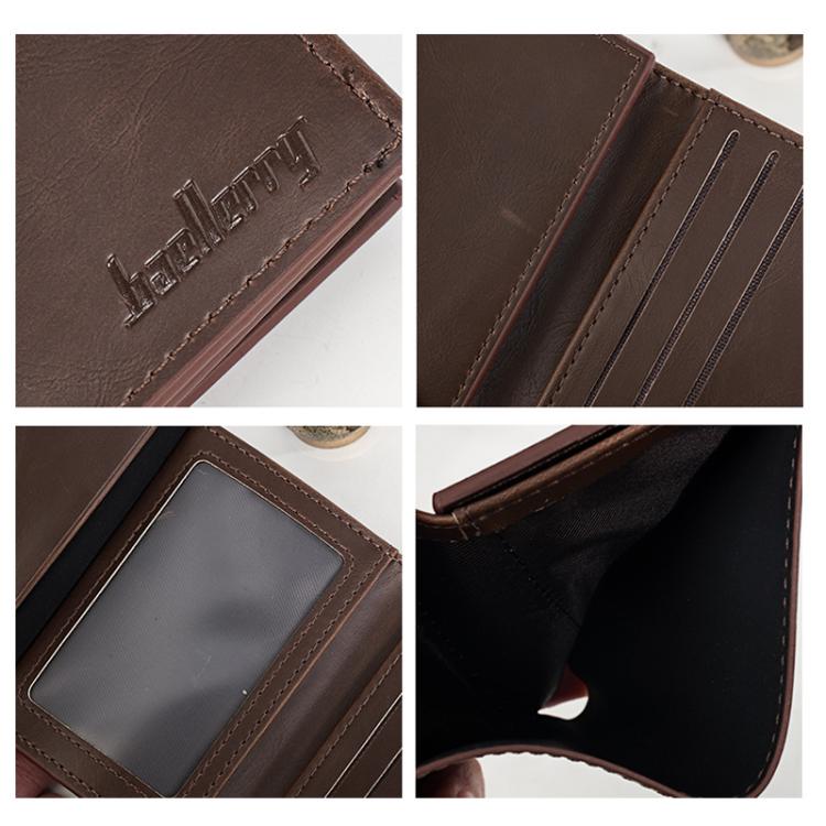 Baellerry K1979 Men Slim Vintage PU Leather Wallet Compact Travel Card Holder