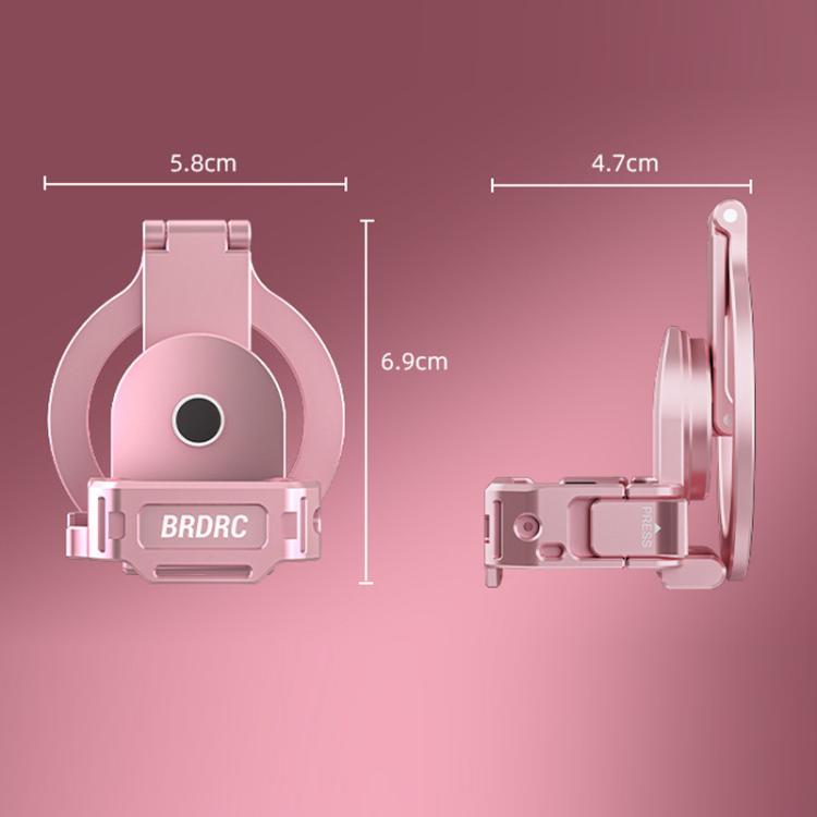 For DJI Osmo Pocket 3 BRDRC Magnetic Expandable Phone Holder Cold Shoe Mount - Pink