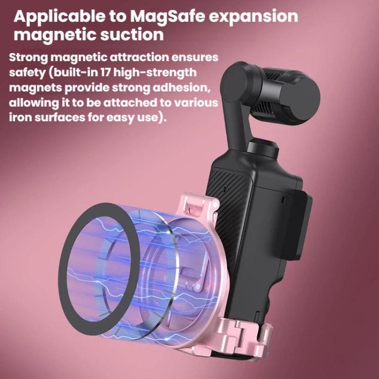 For DJI Osmo Pocket 3 BRDRC Magnetic Expandable Phone Holder Cold Shoe Mount - Pink