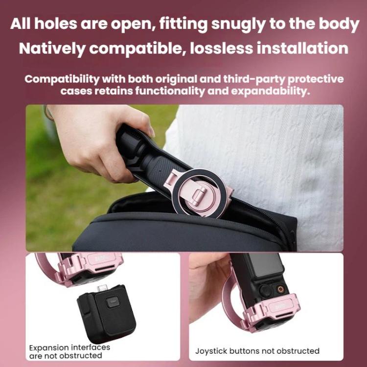 For DJI Osmo Pocket 3 BRDRC Magnetic Expandable Phone Holder Cold Shoe Mount - Pink