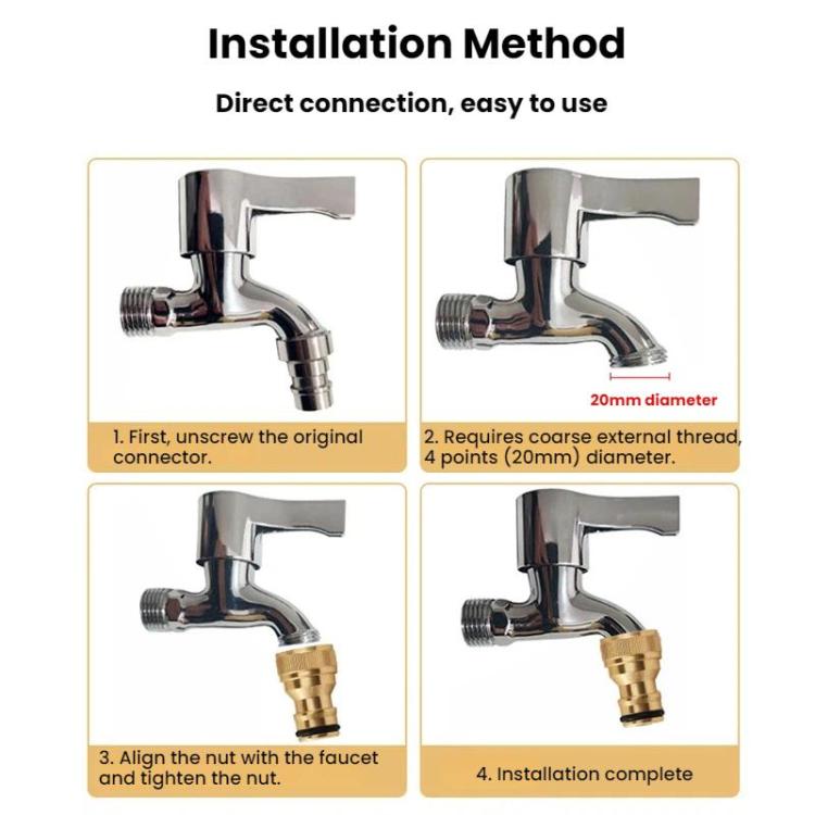 5pcs 4-point Internal Thread Aluminum Alloy Faucet Spout Hose Adapter - Nipple Connector