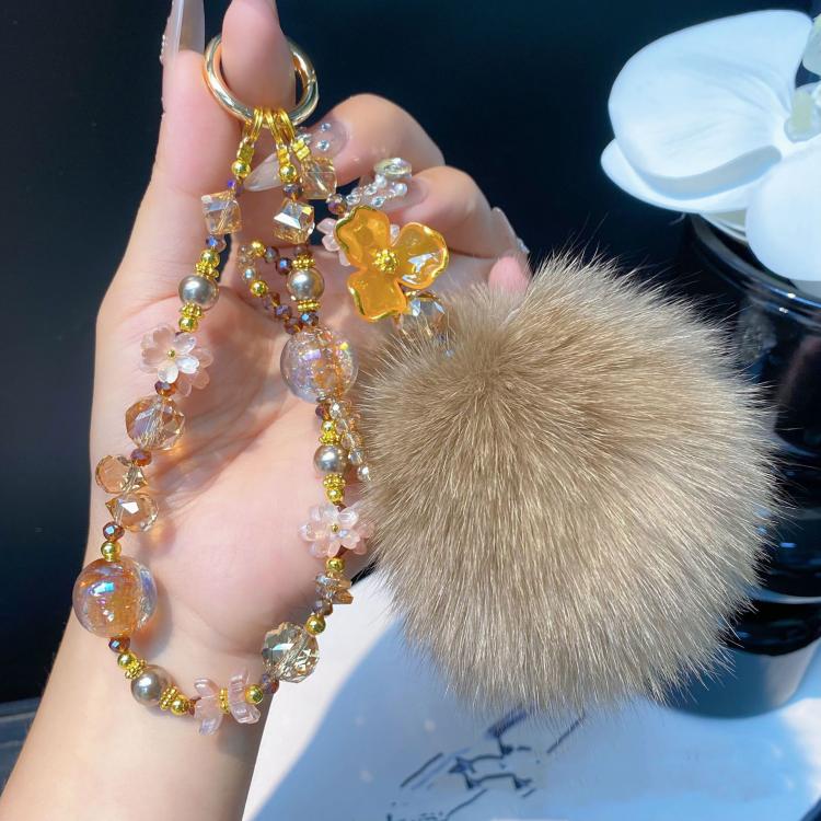 Plush Cell Phone Chain Plush Crystal Beaded Chain Bag Charms