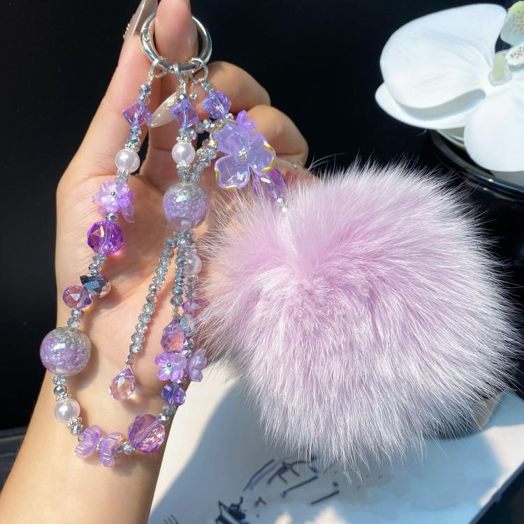 Plush Cell Phone Chain Plush Crystal Beaded Chain Bag Charms