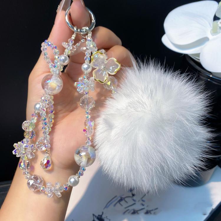 Plush Cell Phone Chain Plush Crystal Beaded Chain Bag Charms