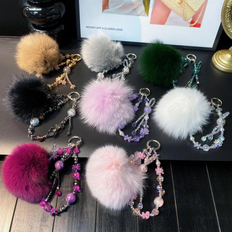 Plush Cell Phone Chain Plush Crystal Beaded Chain Bag Charms