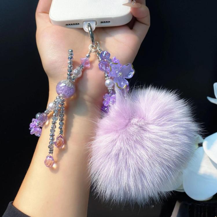 Plush Cell Phone Chain Plush Crystal Beaded Chain Bag Charms