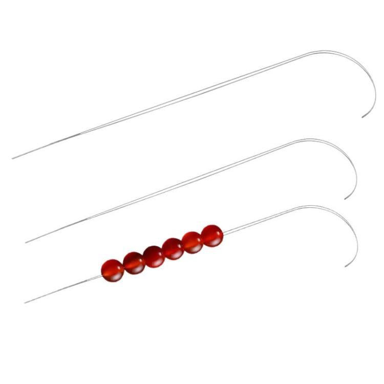 10pcs DIY Open-Shaped Curved Lead Thread Beading Needle