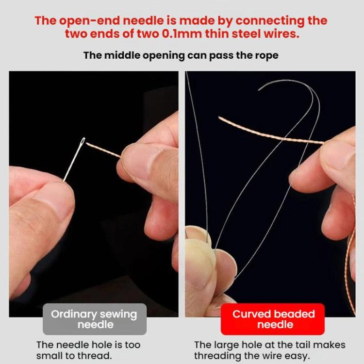 10pcs DIY Open-Shaped Curved Lead Thread Beading Needle
