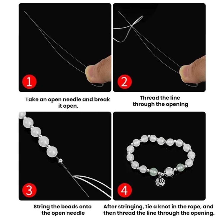 10pcs DIY Open-Shaped Curved Lead Thread Beading Needle