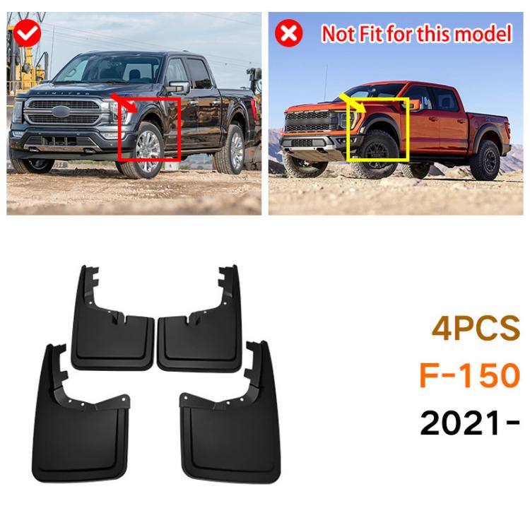 4pcs For Ford F-150 2021-On Car Tire Mudguard