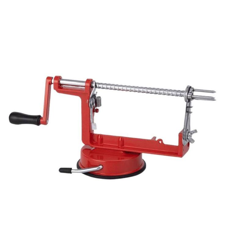 Handheld Twisted Potato Cutter Machine Manual Spiral French Fry Maker for Crispy Curly Fries - Red