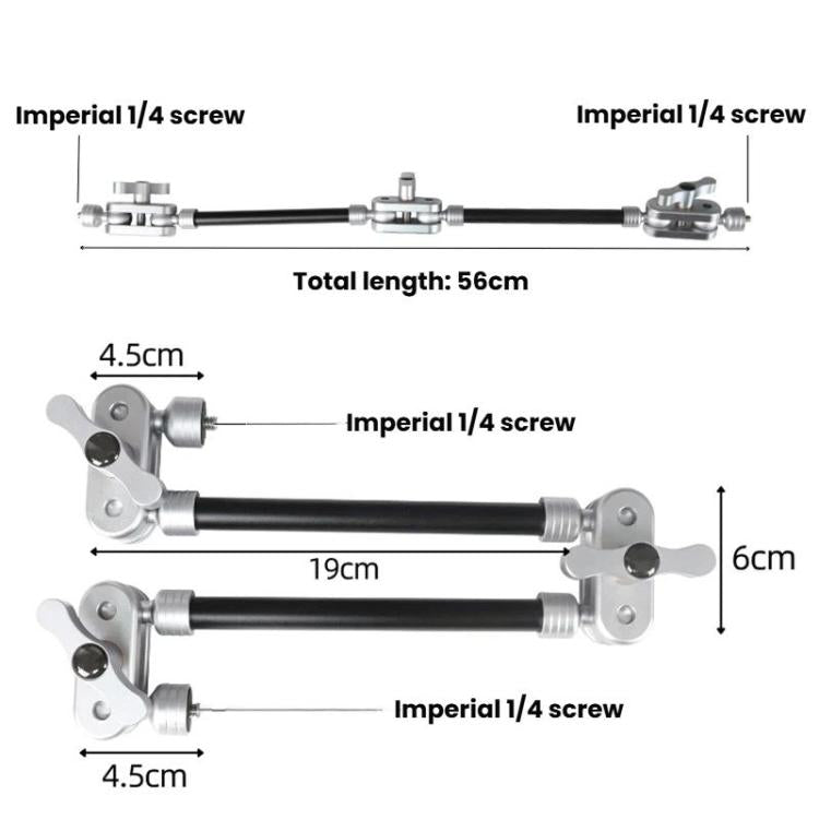 BEXIN TM-6 2 Sections  Aluminum Alloy Universal Adjustable Cantilever Bracket Desktop Bed Overhead Overhead Mobile Phone Tablet Universal Support Bracket
