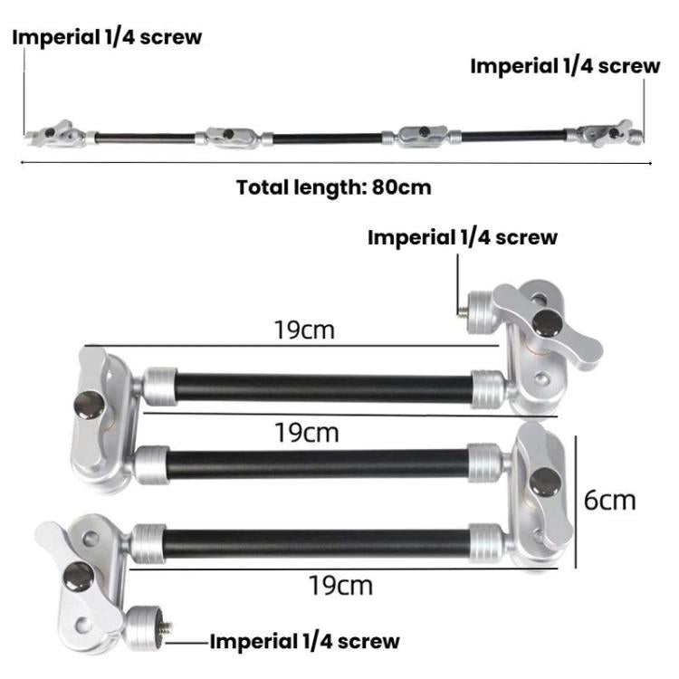 BEXIN TM-7 3 Sections Aluminum Alloy Universal Adjustable Cantilever Bracket Desktop Bed Overhead Overhead Mobile Phone Tablet Universal Support Bracket