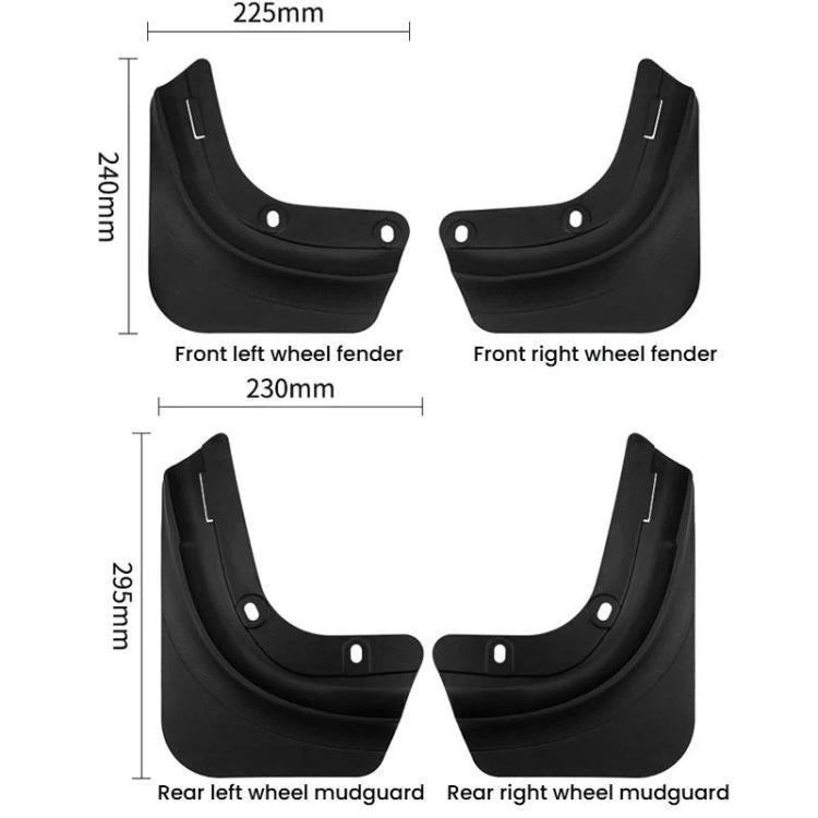 For Tesla 2025+ MODEL Y JUNIPER 4pcs TPE Soft Rubber Car Tire Mudguard