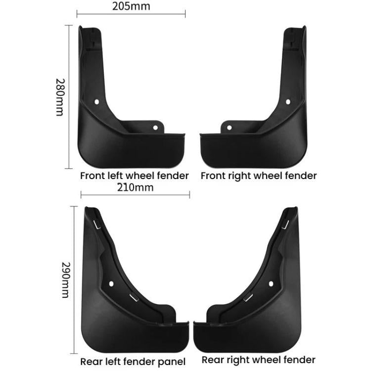 For MG HS 2025 4pcs Front Rear Car Tire Mudguards