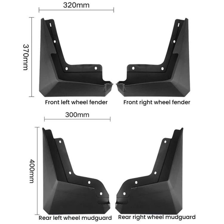 For Tesla Cybertruck 2024 4pcs Car Tire Mudguard