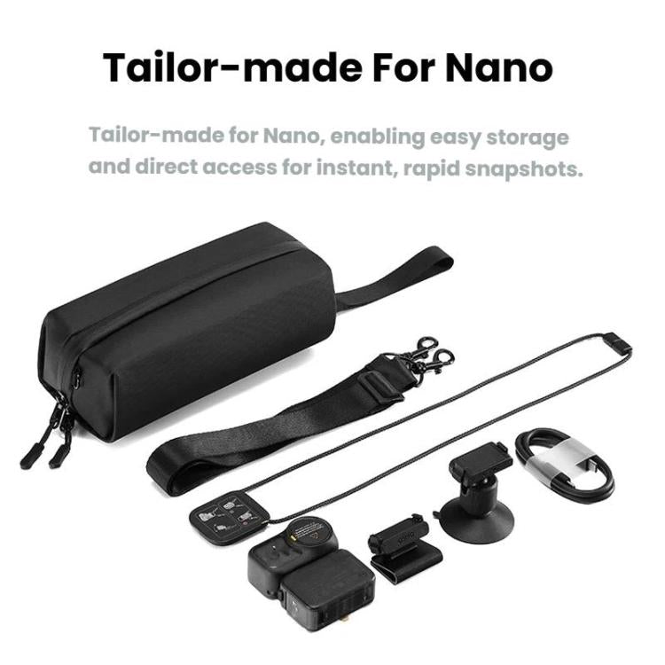 For DJI Osmo Nano Camera & Accessories Carrying Storage Pouch Portable Shoulder Sling Bag - Black