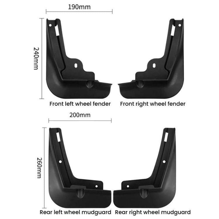 For BYD Dolphin Active 2021-2025 4pcs Car Tire Mudguard