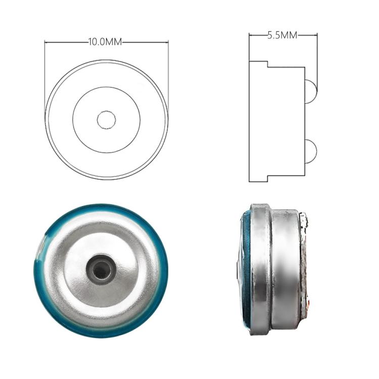 ZS0326 2pcs 10mm Coaxial Dual Dynamic Unit Graphene Diaphragm HIFI Headphone Speaker
