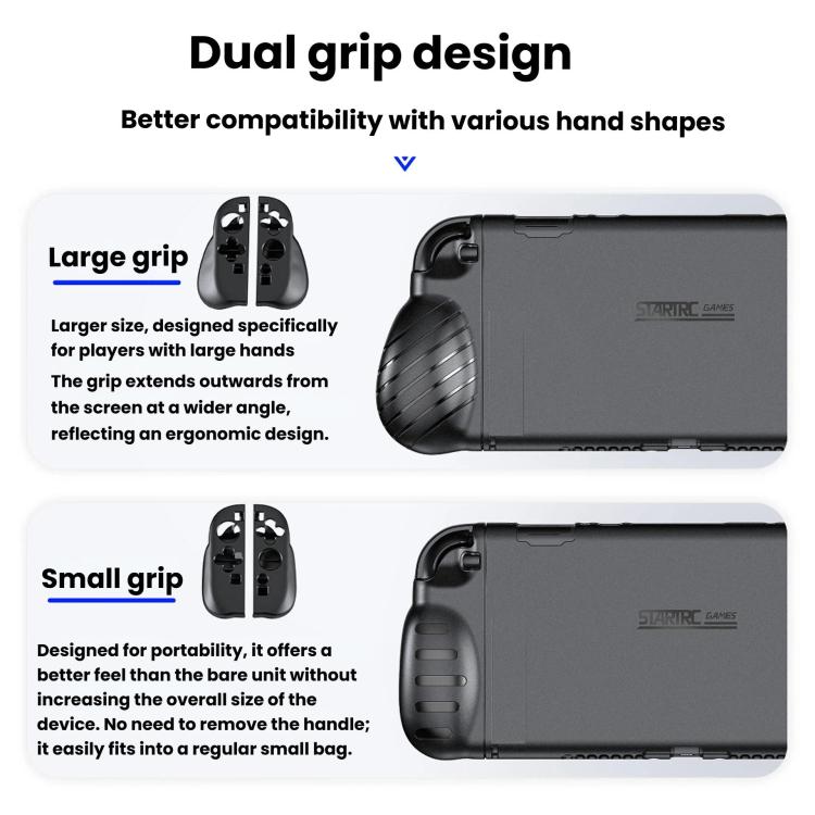 For Nintendo Switch 2 STARTRC GAMES Handheld Protective Case Split Dual Grip Case - Black