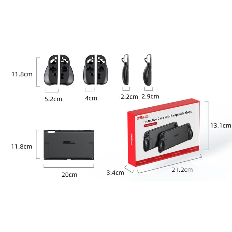 For Nintendo Switch 2 STARTRC GAMES Handheld Protective Case Split Dual Grip Case - Black