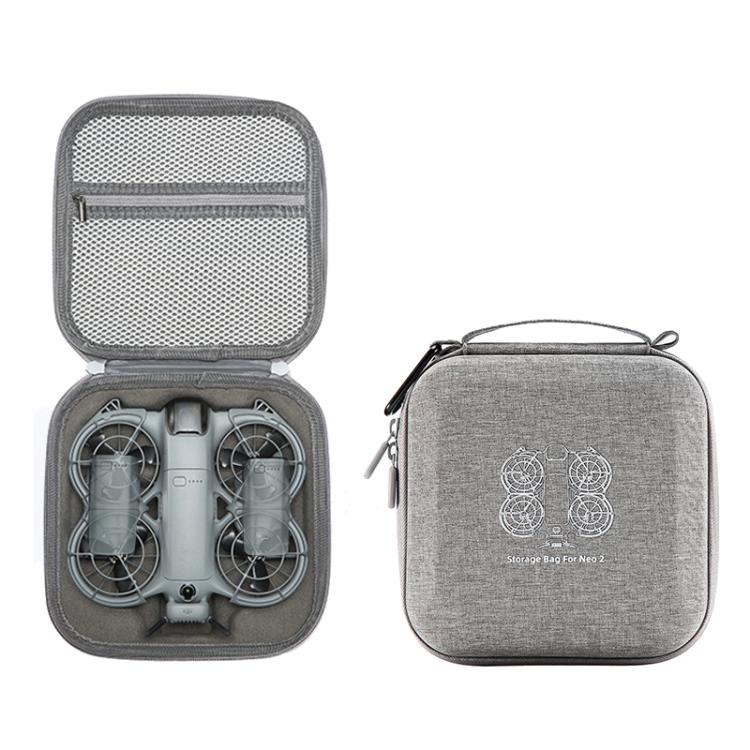 For DJI Neo 2 Drone Mini Hard Case Compact Portable Pouch with Metal Clip - Gray