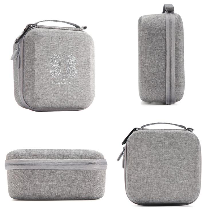 For DJI Neo 2 Drone Mini Hard Case Compact Portable Pouch with Metal Clip - Gray
