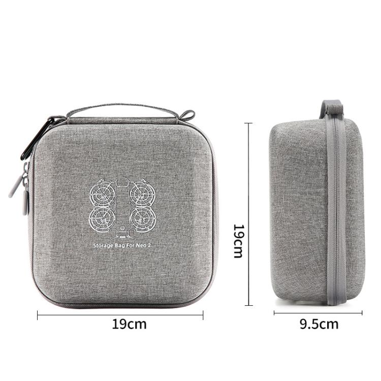 For DJI Neo 2 Drone Mini Hard Case Compact Portable Pouch with Metal Clip - Gray