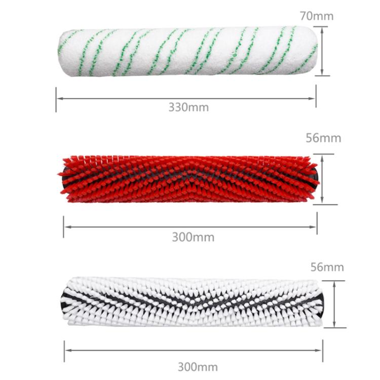 Floor Scrubber Roller Brush Replacement Part For Karcher BR30/4C, Color: Red Neutral Brush