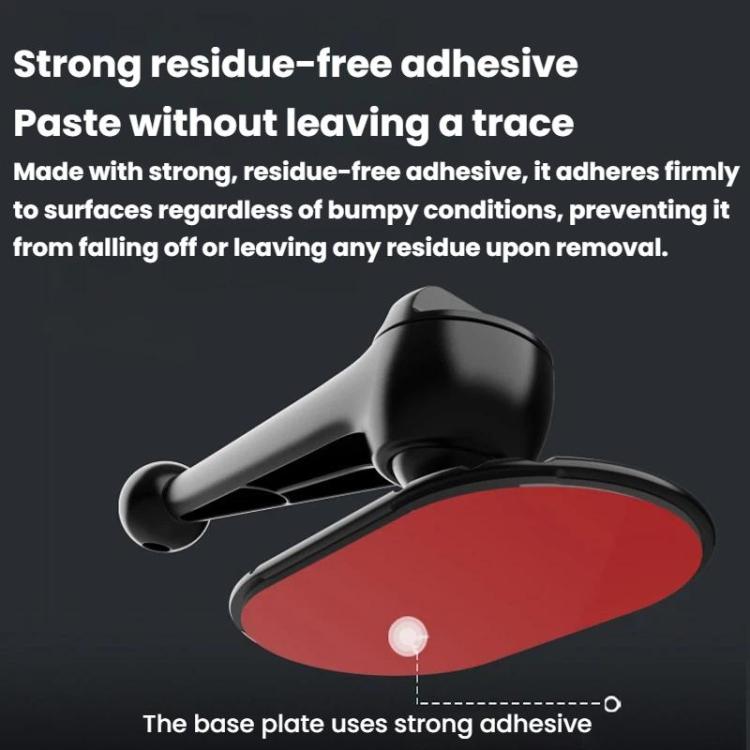 2pcs Car Adhesive Snail-Shaped Phone Mount Base 360-Degree Rotatable Mount Base - Black