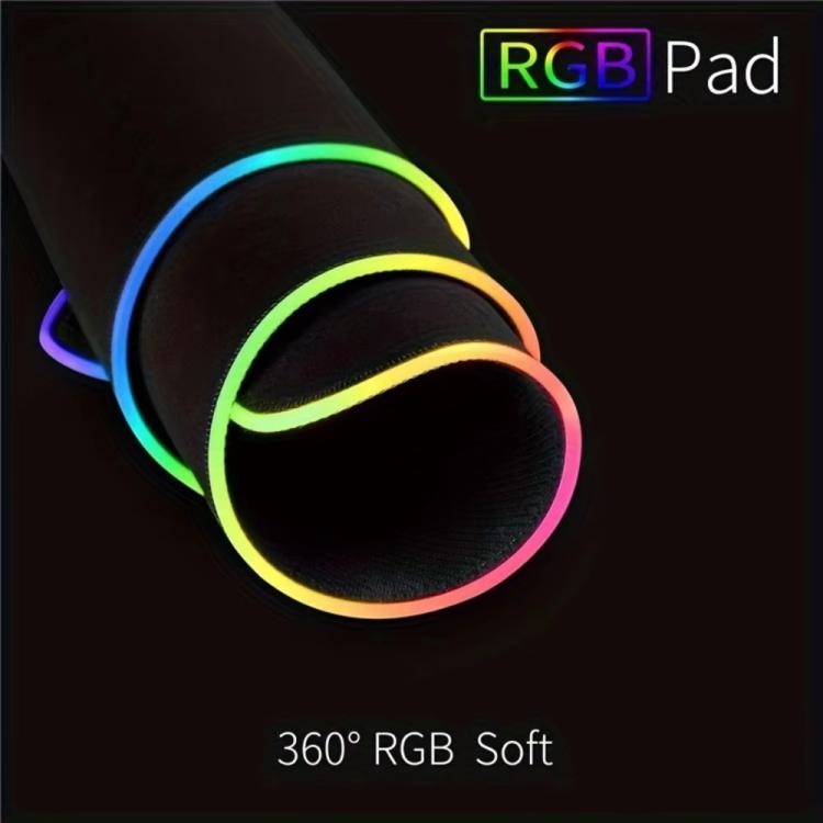 300x800x4mm Micro-USB LED Glowing Mouse Keyboard Pad RGB Colorful Lights Locked Edge Thickened Mouse Desk Pad