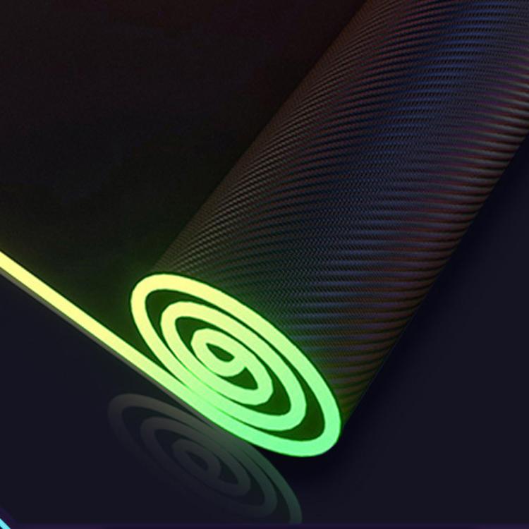 250x350x3mm Micro-USB LED Glowing Mouse Keyboard Pad RGB Colorful Lights Locked Edge Thickened Mouse Desk Pad