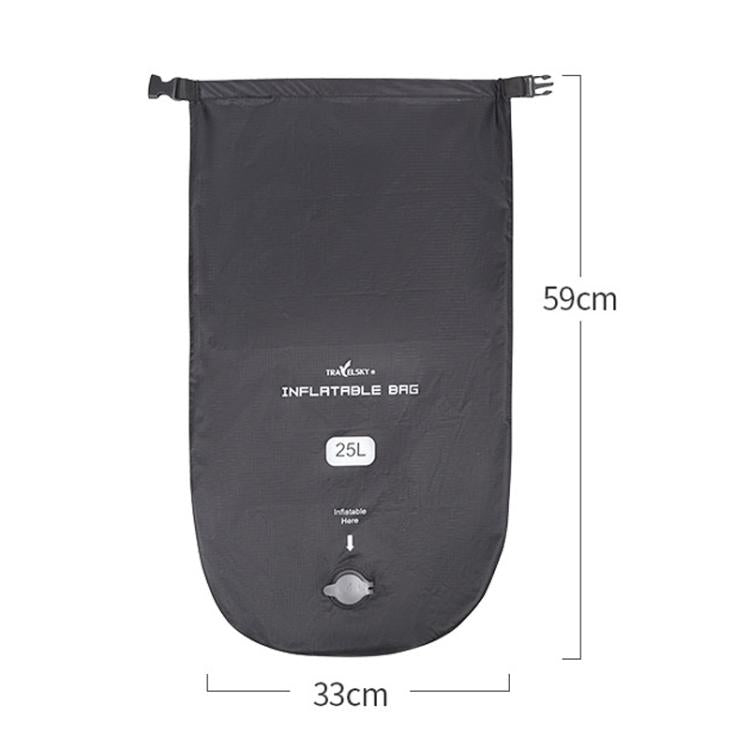 Large TRAELSKY  Waterproof Environmental Shopping Bag Organizer Inflatable 2 in 1 Inflatable Bag - Black