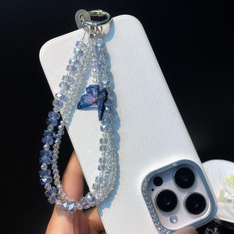 DIY Cell Phone Chain Butterfly Keychain Crystal Handmade Beaded Pendant