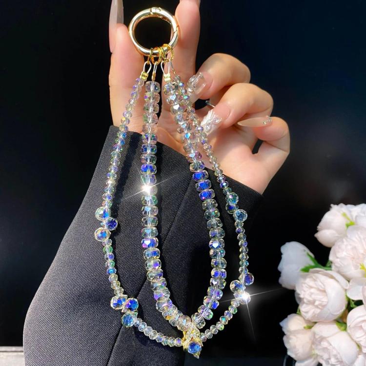 Zirconia Rhinestone Gourd Pendant Cell Phone Chain Double Layer Crystal Beads Wrist Charms
