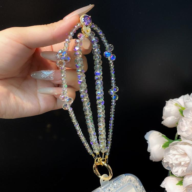 Zirconia Rhinestone Gourd Pendant Cell Phone Chain Double Layer Crystal Beads Wrist Charms