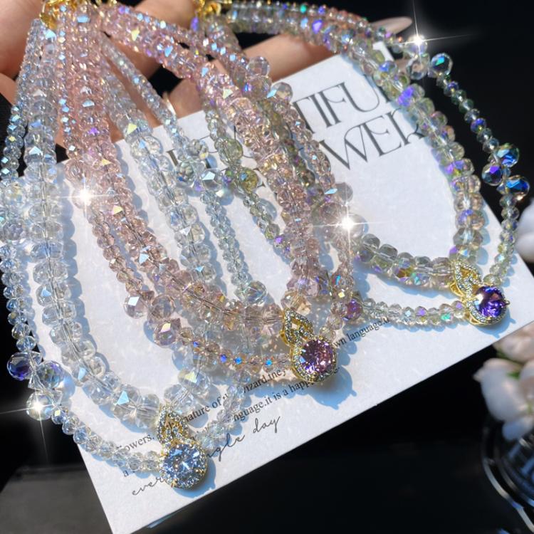 Zirconia Rhinestone Gourd Pendant Cell Phone Chain Double Layer Crystal Beads Wrist Charms