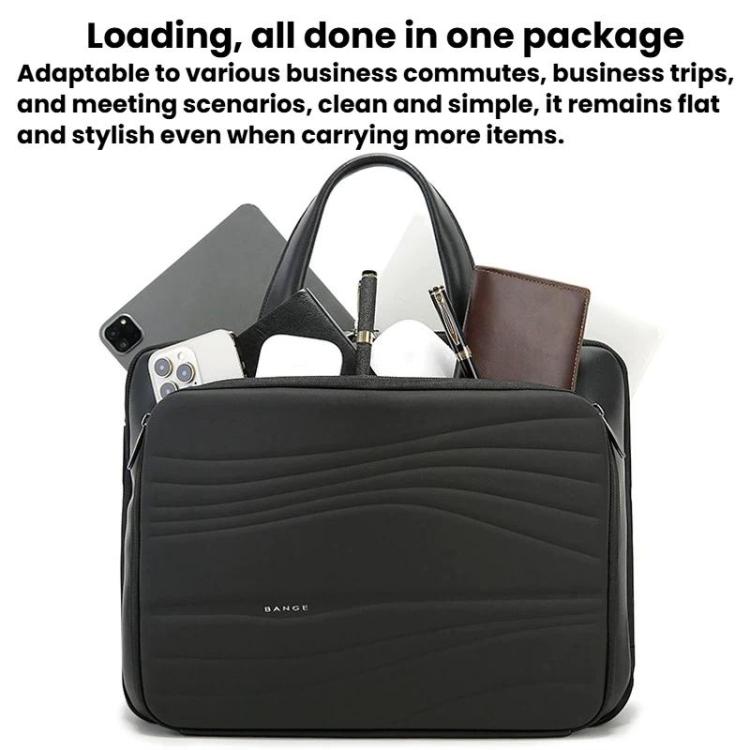 BANGE BG-8029 Large-Capacity Briefcase With Handheld Men Business Laptop Bag - Black
