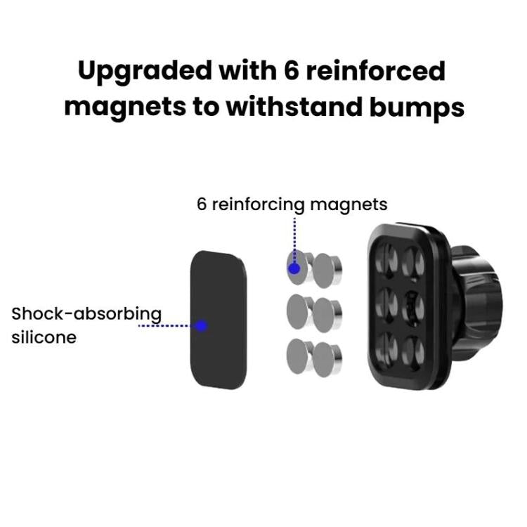 Magnetic Head For Car Phone Mount Accessories For 17mm Ball-Joint Square Magnetic Head - Black