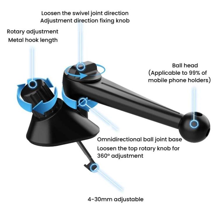 2pcs Snail-Shaped Mount Base Car Air Vent Phone Mount Accessories - Black