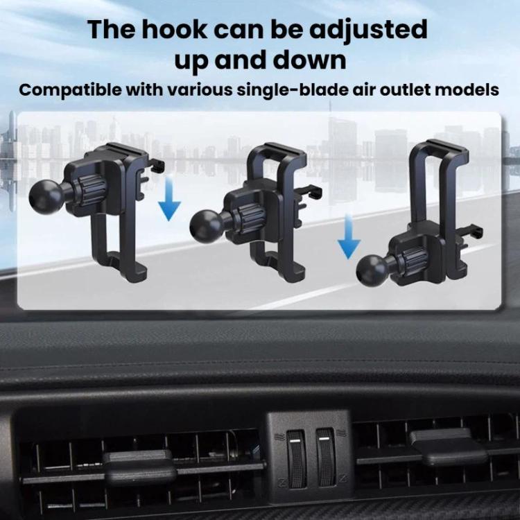 In-Line Clip Car Phone Mount Base Slidable Air Vent Phone Mount Accessories For Vehicles - 黑色