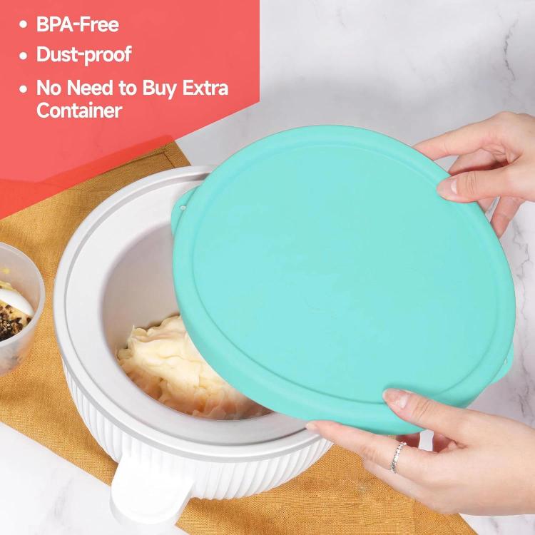 Silicone Lid For KitchenAid Mixer Bowls Compatible With 4.5QT & 5QT Stainless Steel Bowls + Freezer Bowl