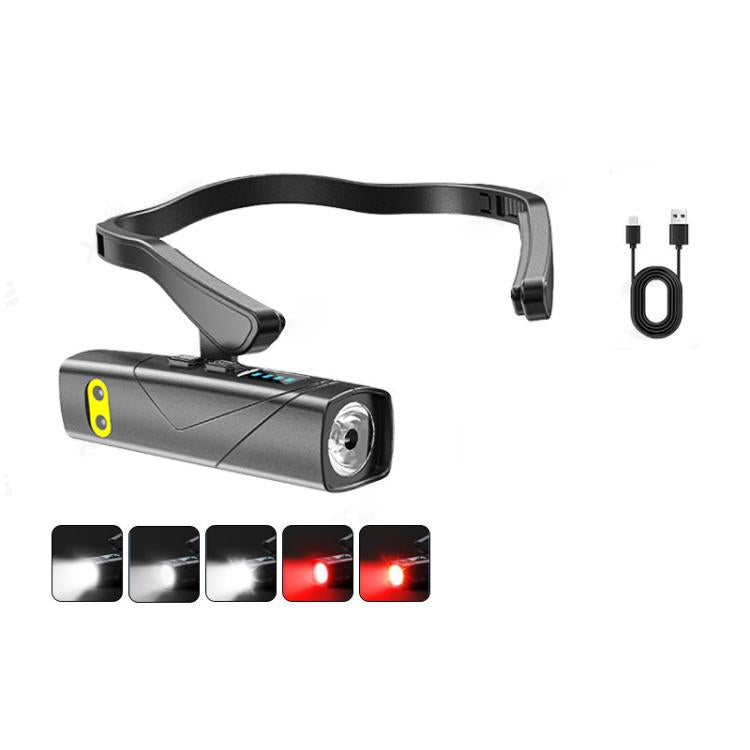 USB Rechargeable Outdoor Side-Hook Ear-Worn Dual-Light Source LED Headlamp, Specification: Sensored Left Ear