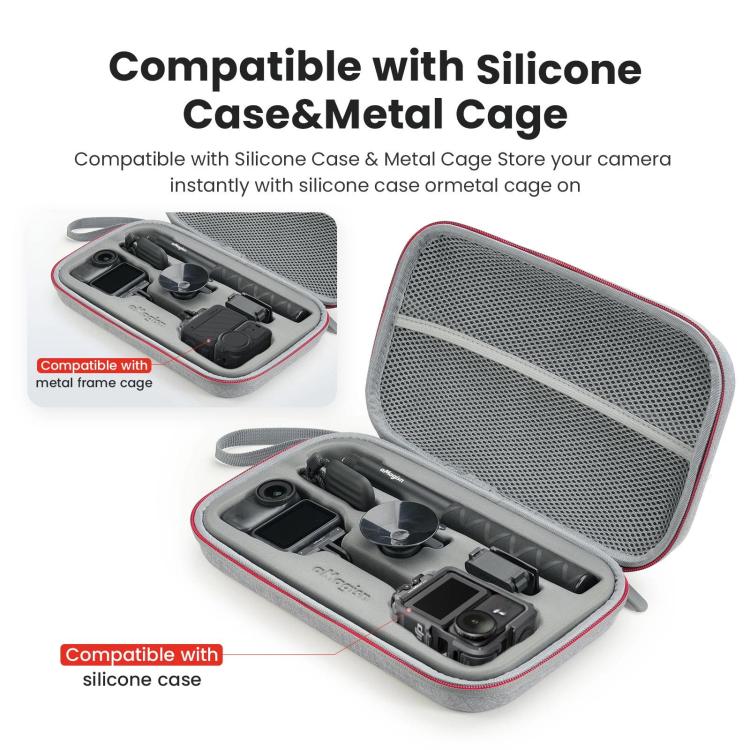 For DJI Osmo Nano aMagisn Medium Hard Shell Carrying Case with Removable Foam Insert - Gray