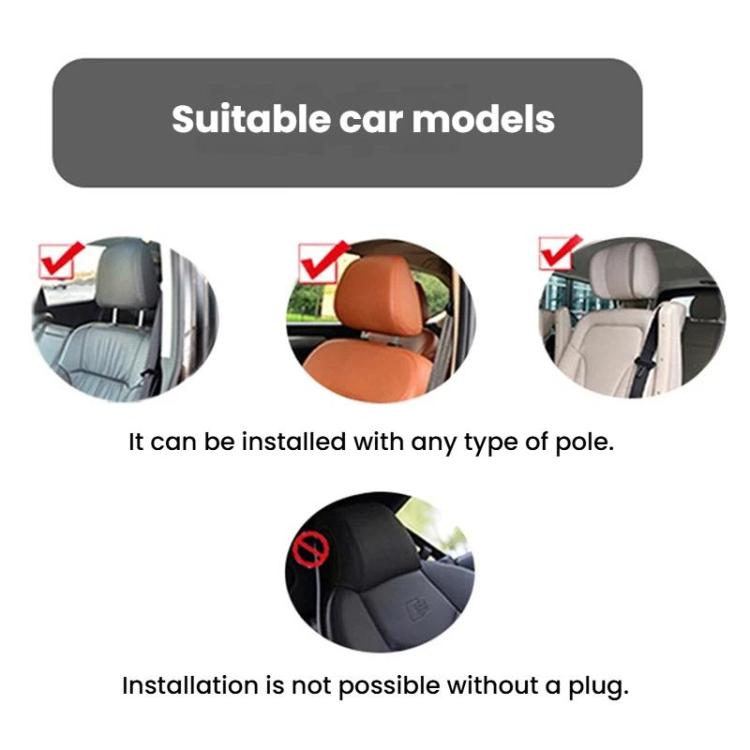 B03S Parallelogram Single-Side Headrest Car Neck Support Pillow Car Seat Side Sleeping Pillow - Black
