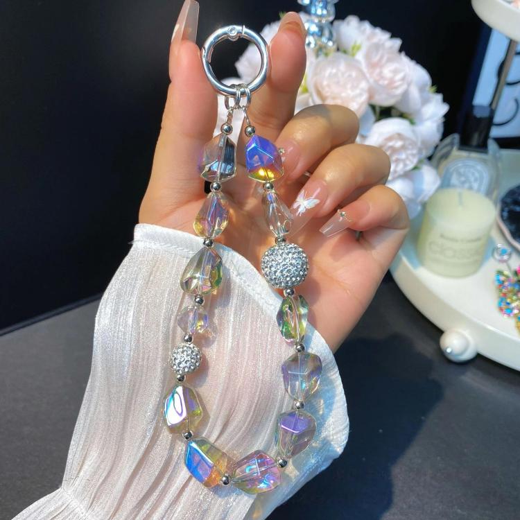Acrylic Stone Cell Phone Lanyard Rhinestone Orb Lanyard Handheld Keychain